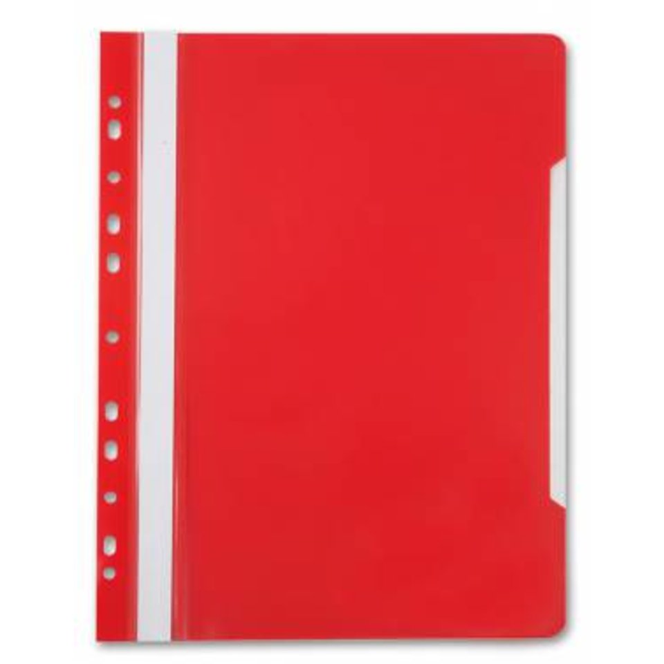папка-скоросшиватель А4 пластиковый европланка с перфорацией PS-P20/816322 красный