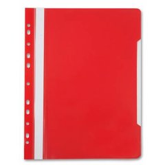 папка-скоросшиватель А4 пластиковый европланка с перфорацией PS-P20/816322 красный