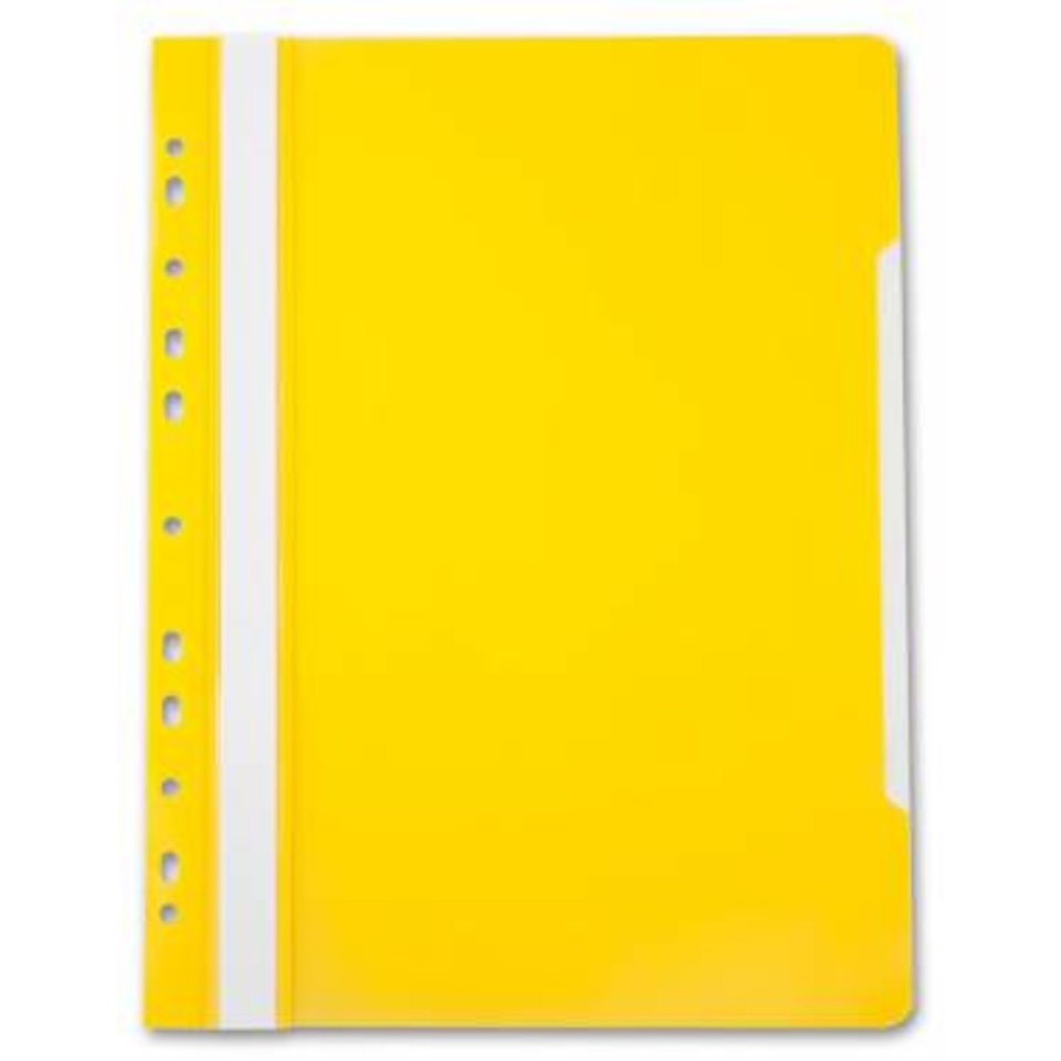 папка-скоросшиватель А4 пластиковый европланка с перфорацией PS-P20/816324 желтый