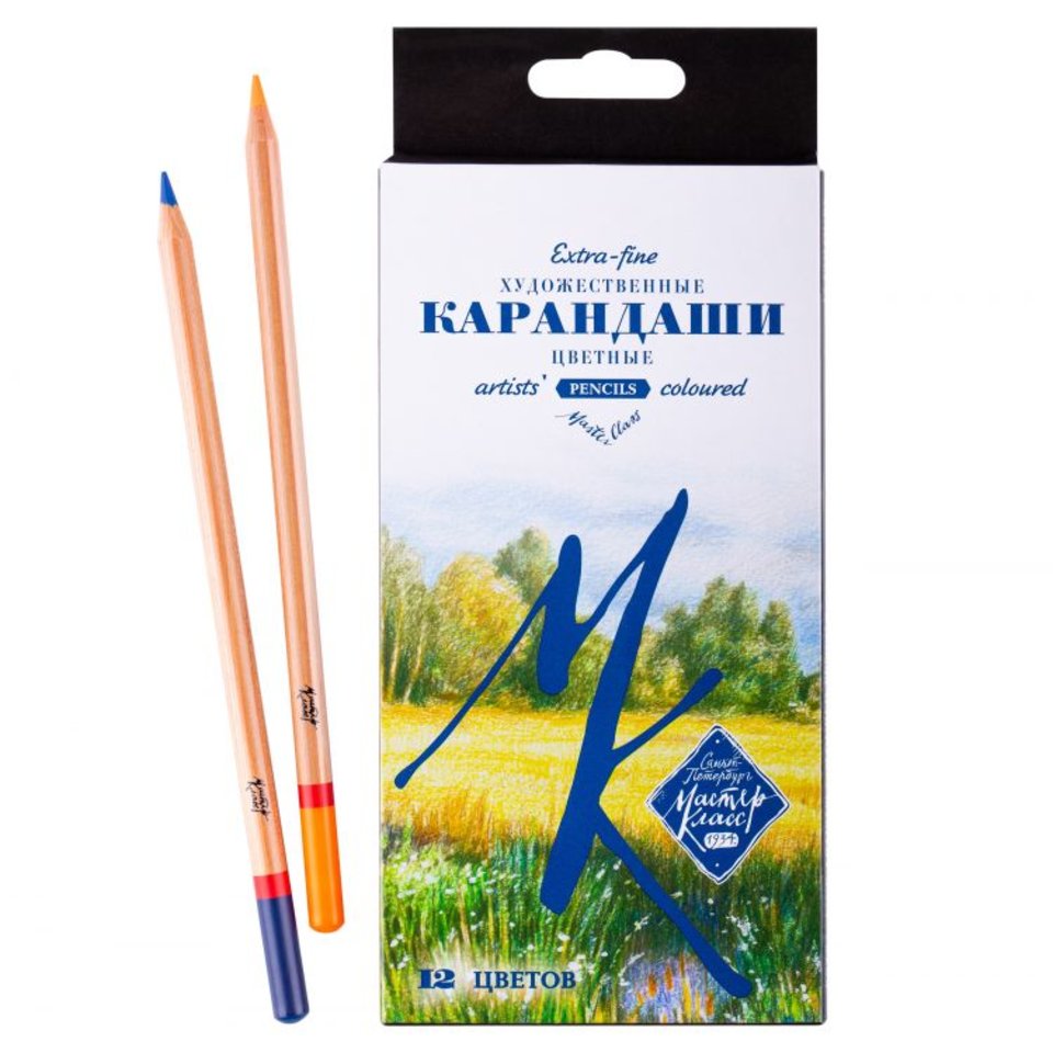 цветные карандаши 12цв художественные профессиональные Мастер класс кедр 152412045