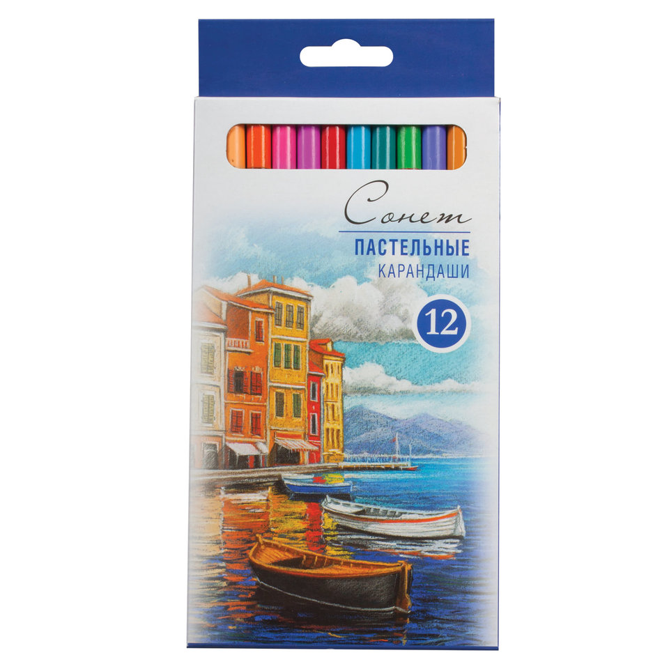 цветные карандаши 12 цветов пастельные "Сонет"