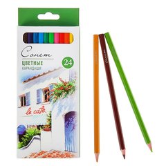 цветные карандаши 24 цвета профессиональные "Сонет"