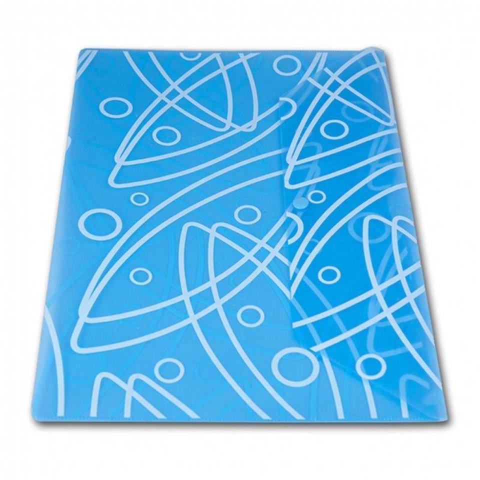 папка-конверт на кнопке А4 пластиковая с рисунком узор Galaxy прозрачный