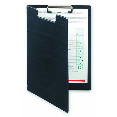 папка планшет А4 с верхним зажимом и карманом PVC 545645 черная