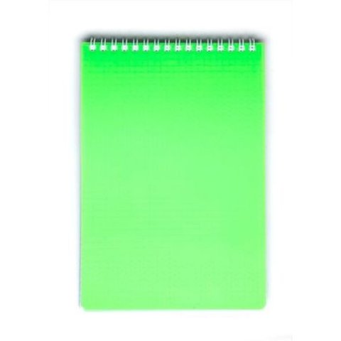 блокнот А5 80 листов Diamond neon пластиковая обложка на гребне зеленый 02034