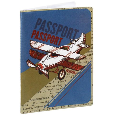 обложка для паспорта ПВХ Самолет 37731