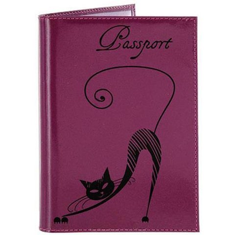 обложка для паспорта Изящная кошка O.31-1.violet