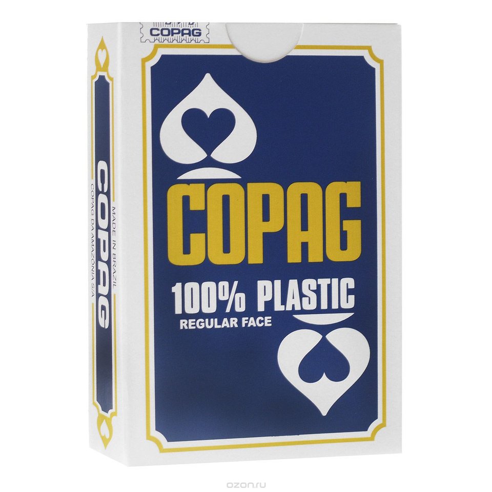 карты игральные Бридж синяя рубашка 100% пластик 54 листа 104005124