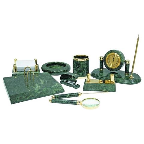 настольный набор 9 предметов 11089 материал: зеленый мрамор