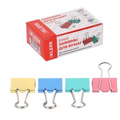 зажим для бумаг 25мм цветной k209430/225157/257953
