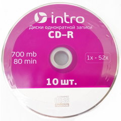диск CD-R Intro 700Mb 52x 10шт в плёнке Shrink