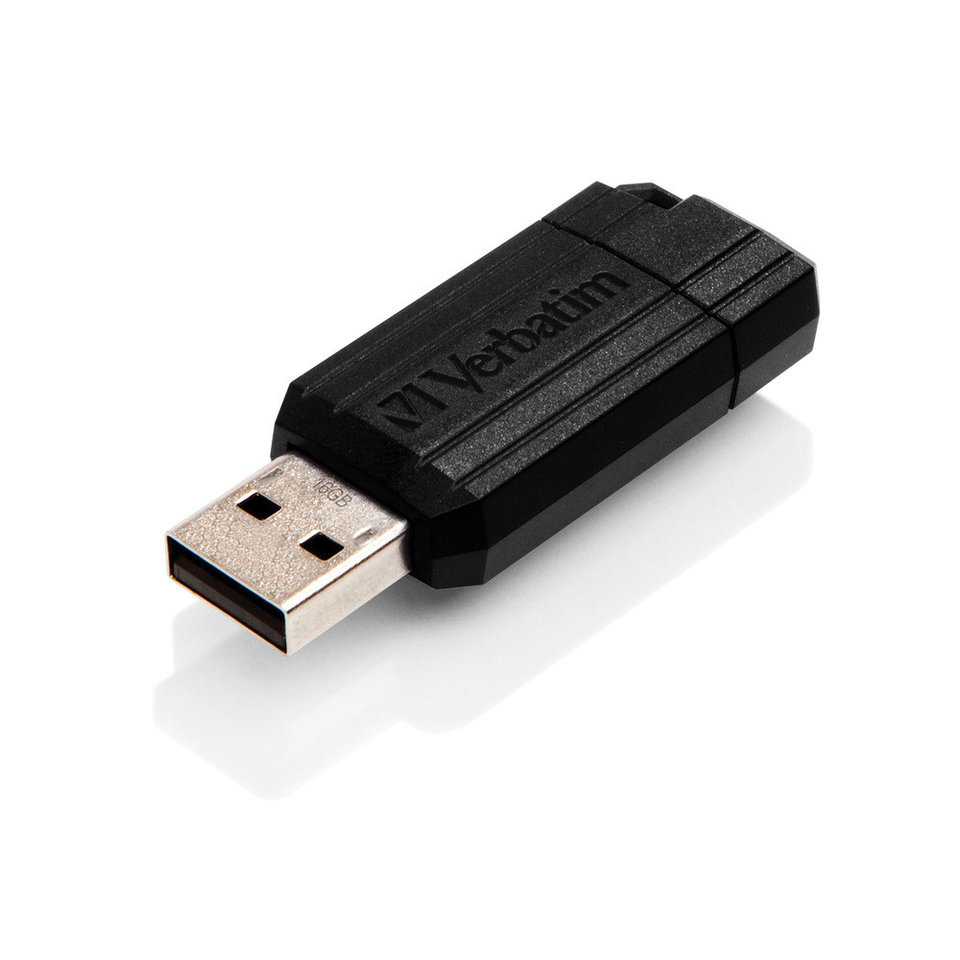 USB флешка 16GB Verbatim USB Pin Stripe Black