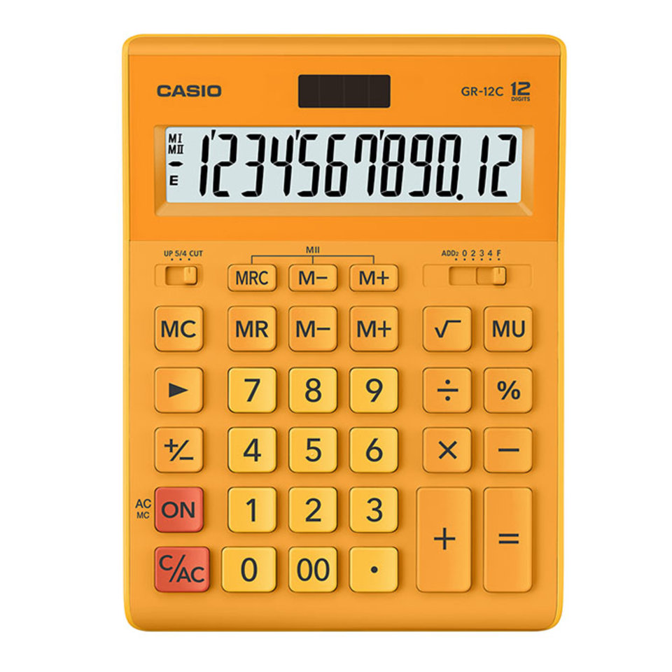 калькулятор настольный 12 разрядов большой CASIO GR-12C-RG 888/178434 оранжевый