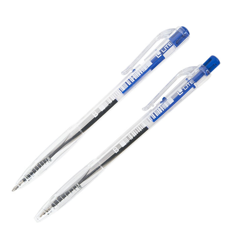 ручка шариковая LITE автоматическая прозрачный корпус 0.7мм синяя