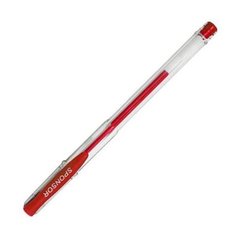 ручка гелевая WORKMATE красная, прозрачный корпус, металлический наконечник