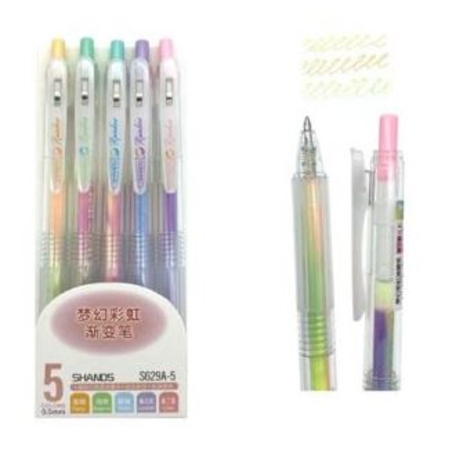 набор ручек 5цв автоматические разноцветные чернила гель ch-240/241/s629