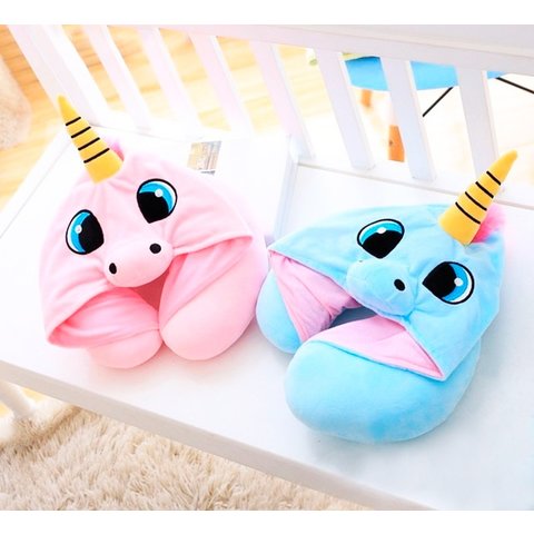 подушка под шею Unicorn с капюшоном в ассортименте 462