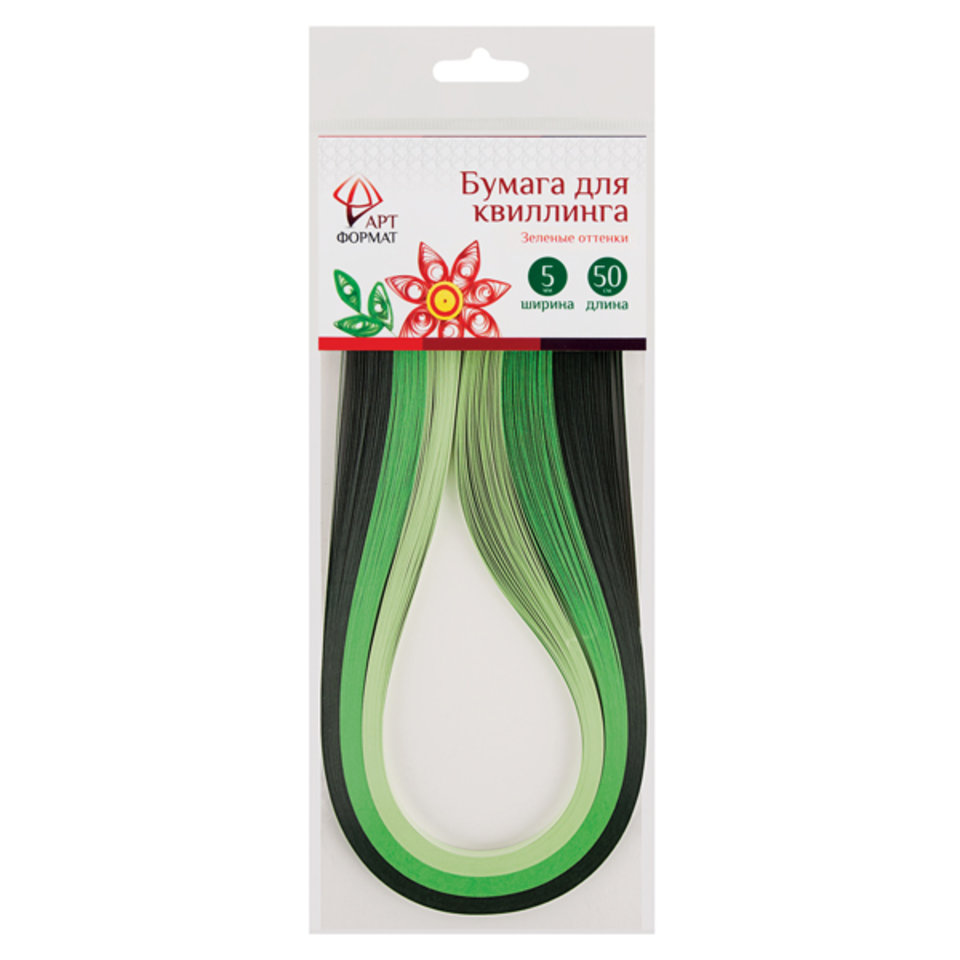 набор бумаги для квиллинга зеленые оттенки AF06-015-03
