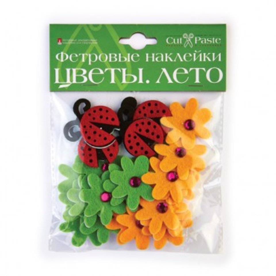 наклейки из фетра №4 Цветы лето 2-093/04