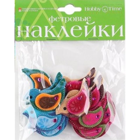 наклейки из фетра №8 Птички 2-093/08 в ассортименте