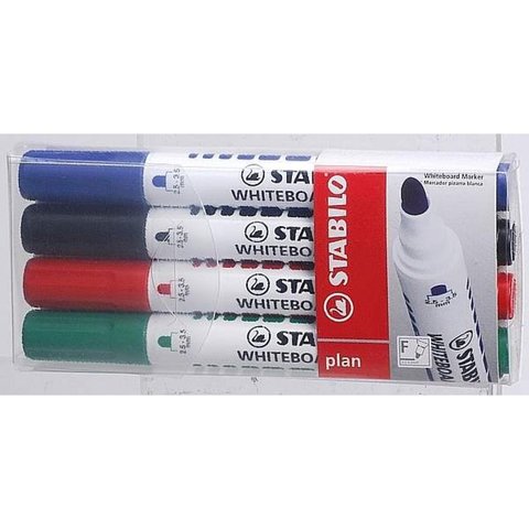 набор маркеров для доски 4 цвета STABILO Plan
