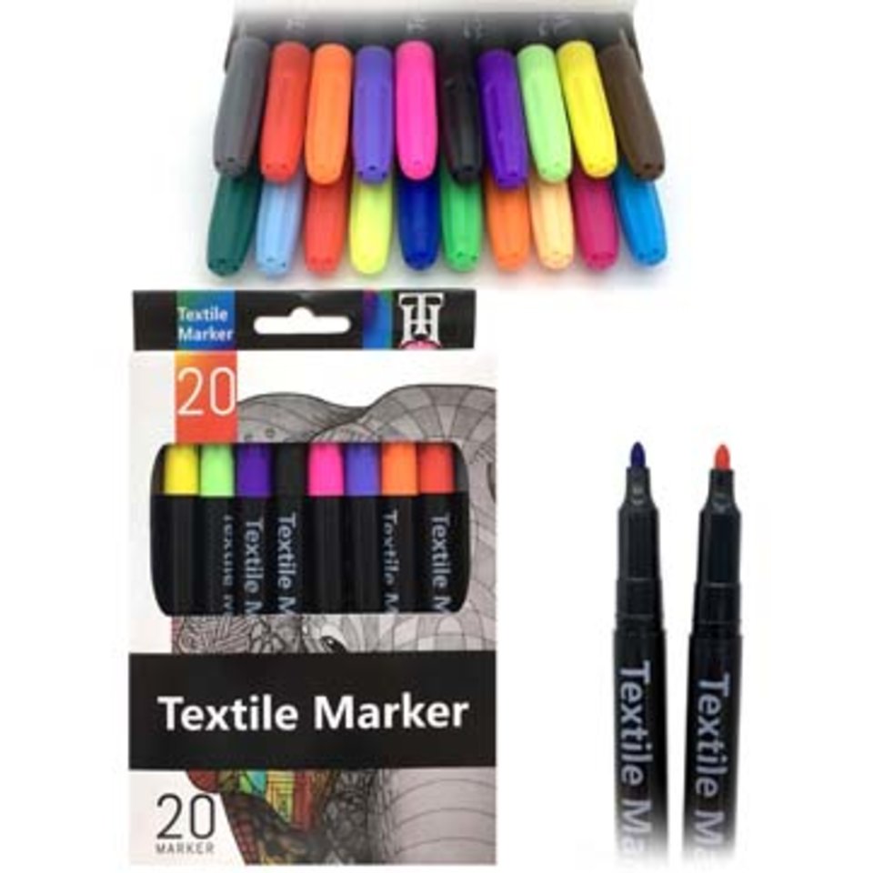 скетч маркеры 20 цветов для рисования по текстилю картонная упаковка