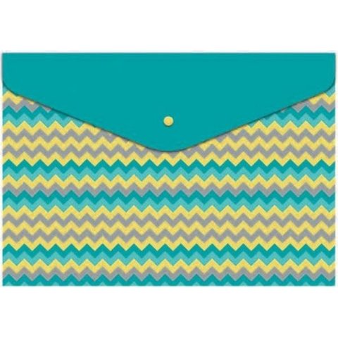 папка-конверт на кнопке А5 Яркий зигзаг 43633