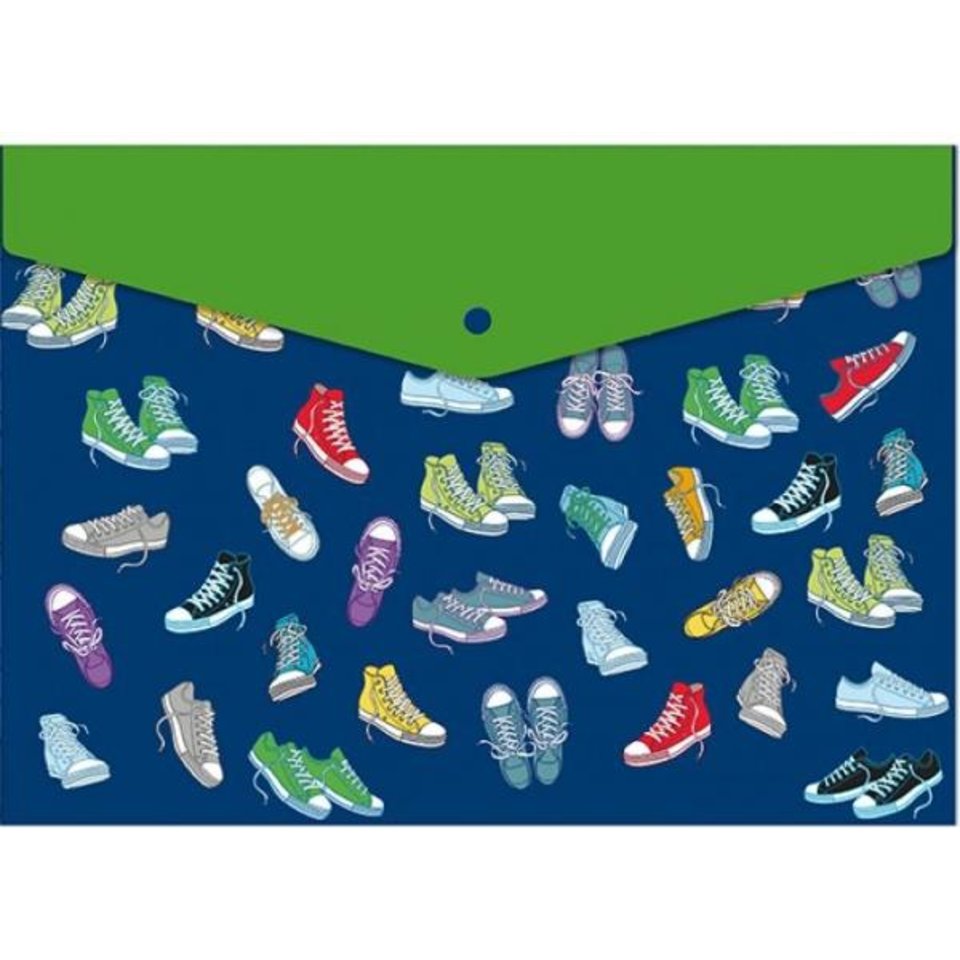 папка-конверт на кнопке А4 Кеды 43611