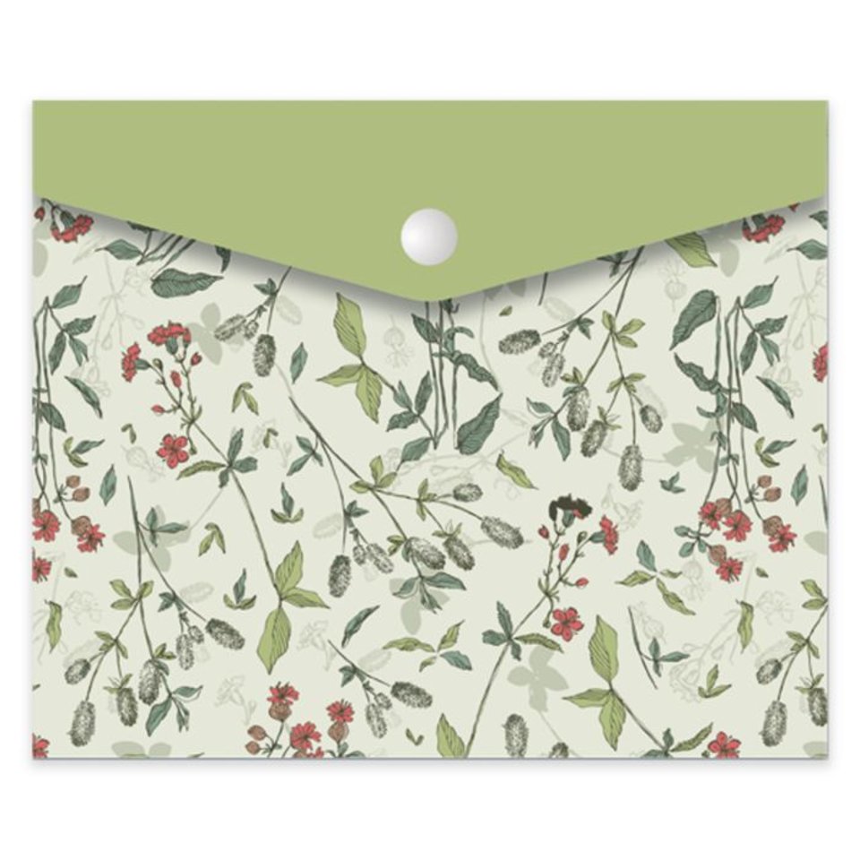 папка-конверт на кнопке А6 Полевые цветы 46551