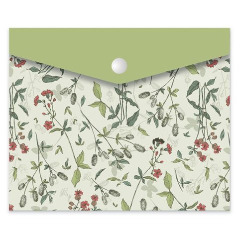 папка-конверт на кнопке А6 Полевые цветы 46551