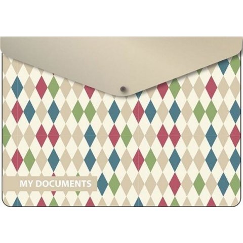 папка-конверт на кнопке А6 Ромбы 41700