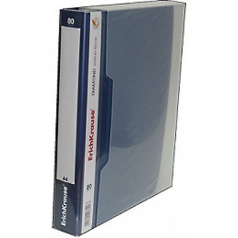 папка с файлами А4 80 вкладышей Erich Krause Diamond в коробе 4369 синяя