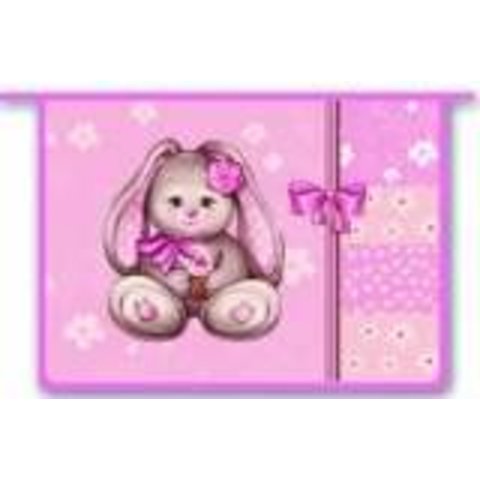 папка для тетрадей А4 на молнии Зайка на розовом 37150