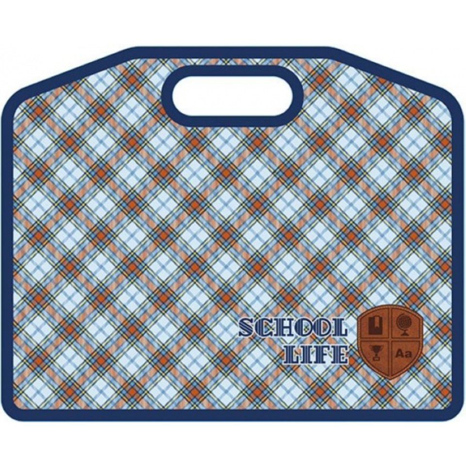 папка для тетрадей А4 Шотландка с ручками на молнии 43592
