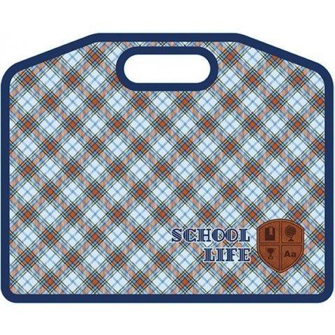 папка для тетрадей А4 Шотландка с ручками на молнии 43592