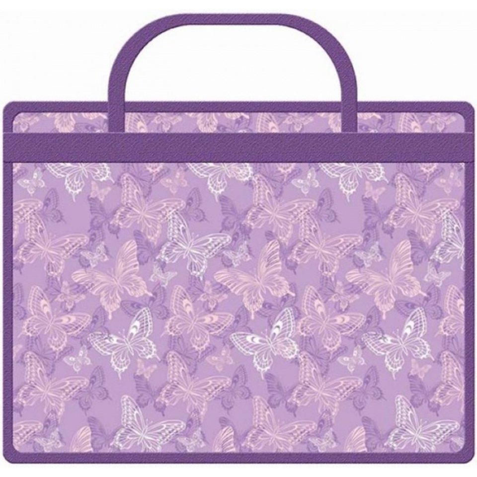 папка для тетрадей А4 Бабочки с ручками на молнии 43595