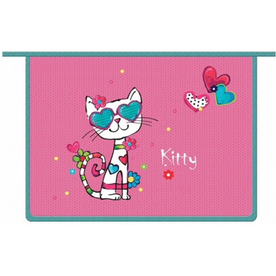 папка для тетрадей А4 Кошечка в очках на молнии 43602