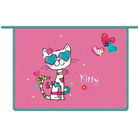 папка для тетрадей А4 Кошечка в очках на молнии 43602