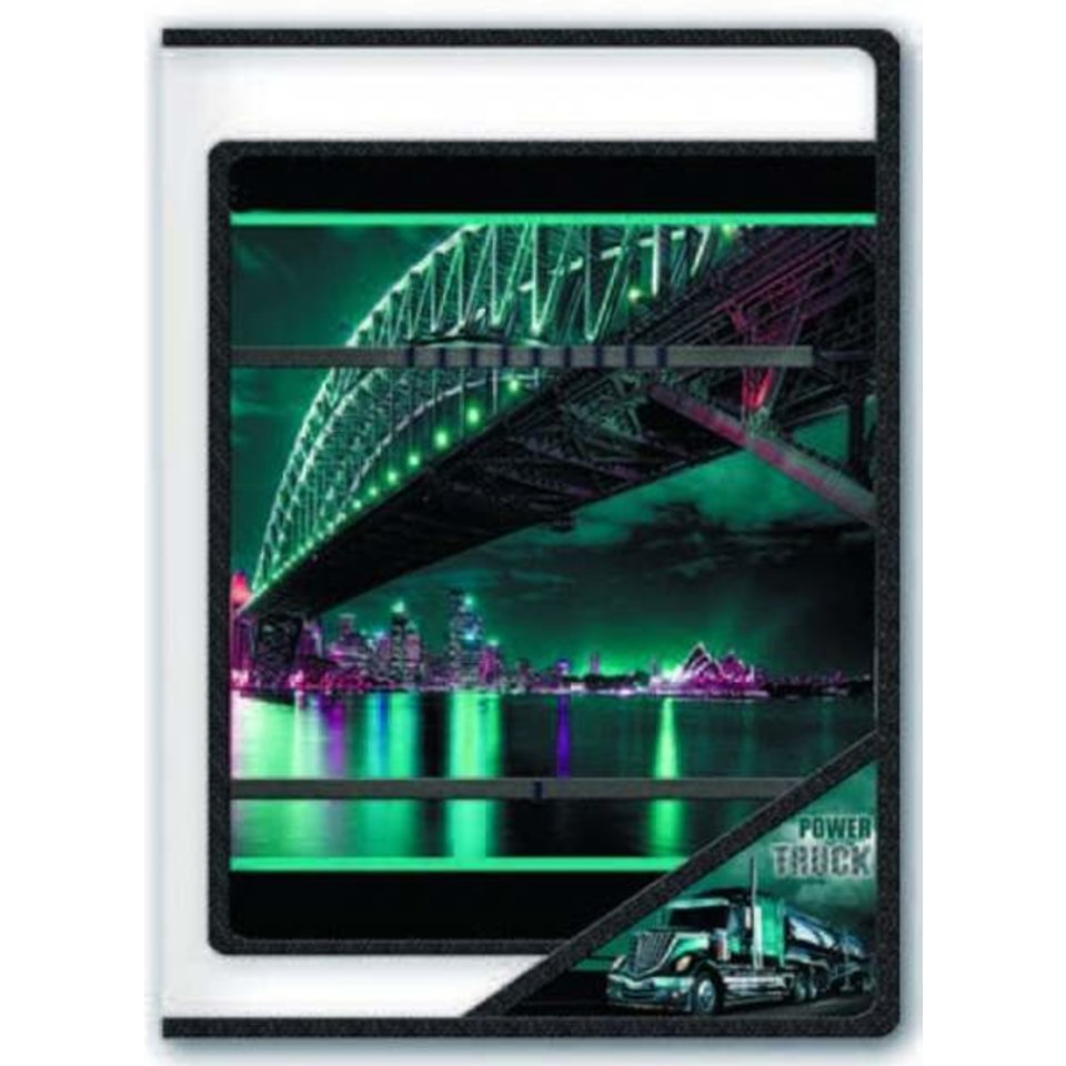 папка для труда А4 Грузовик и мост на молнии с внутренним блоком 37118