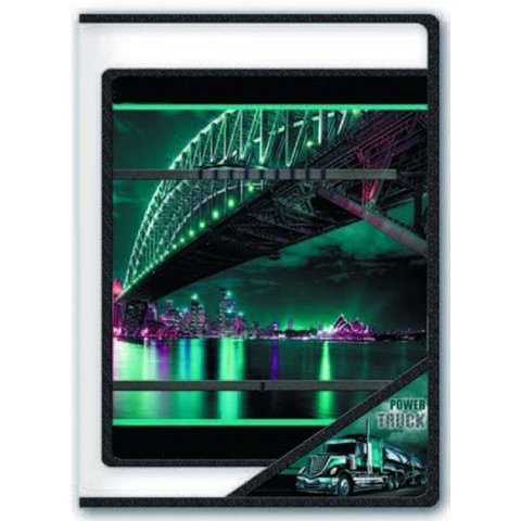 папка для труда А4 Грузовик и мост на молнии с внутренним блоком 37118