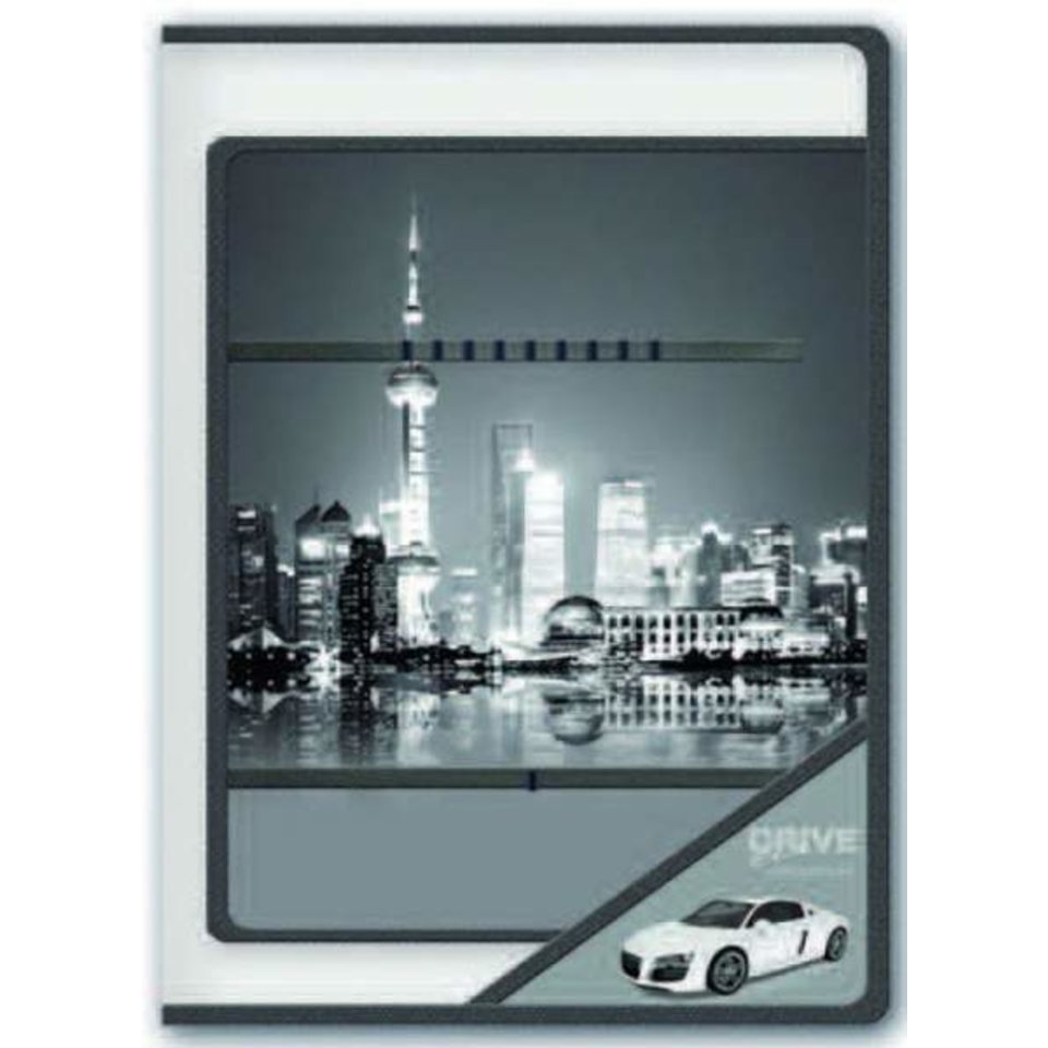 папка для труда А4 Авто и город на молнии с внутренним блоком 37119