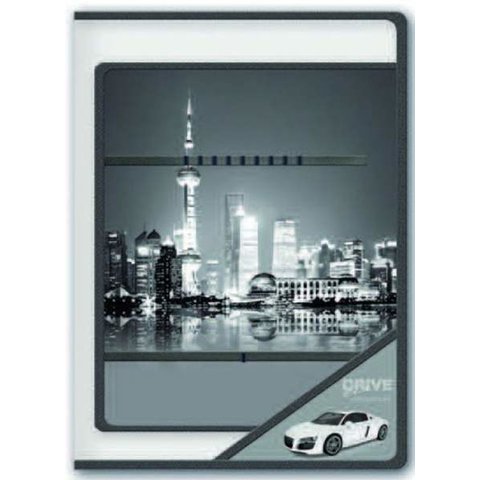 папка для труда А4 Авто и город на молнии с внутренним блоком 37119