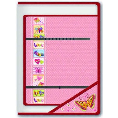 папка для труда А4 Коллаж с бабочкой на молнии с внутренним блоком 37121