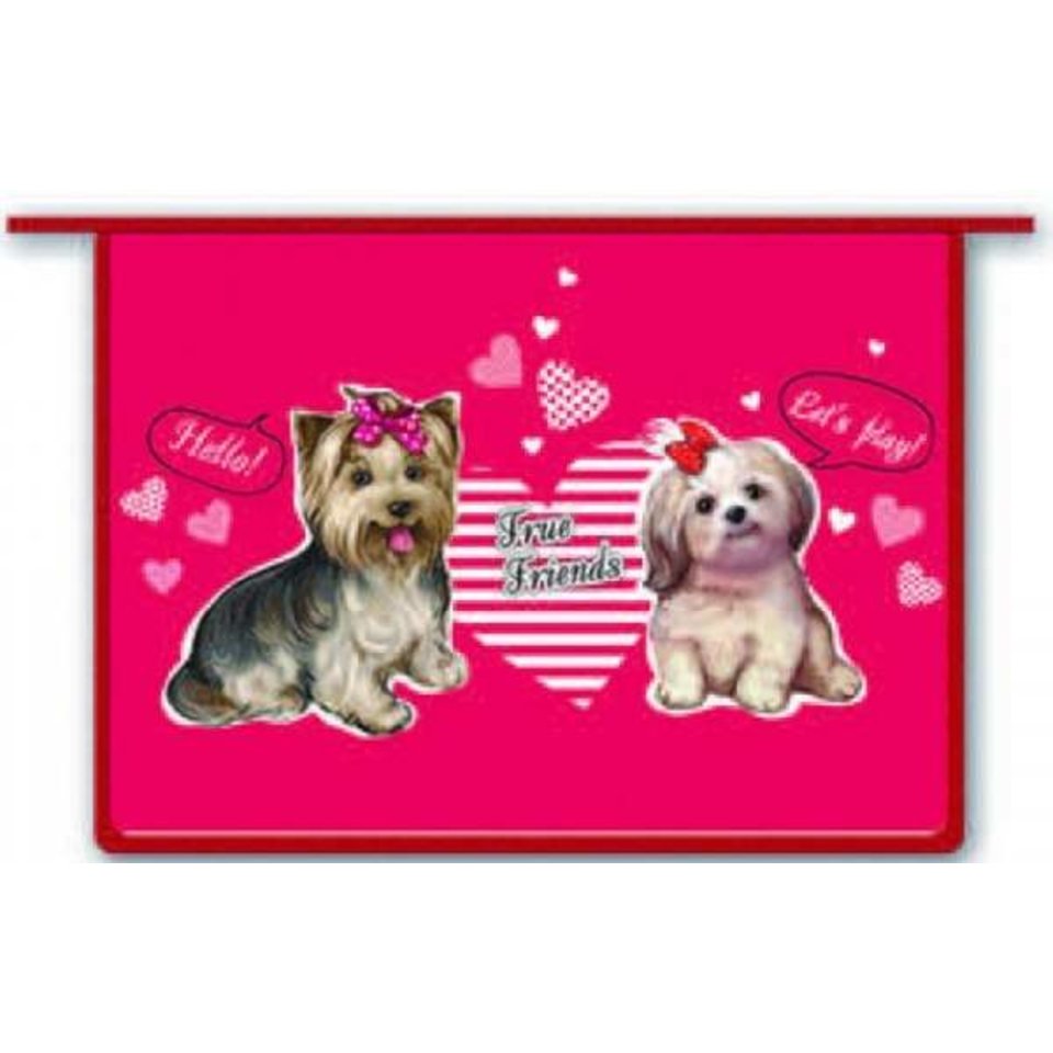 папка для тетрадей А4 на молнии Собачки и сердца 37151