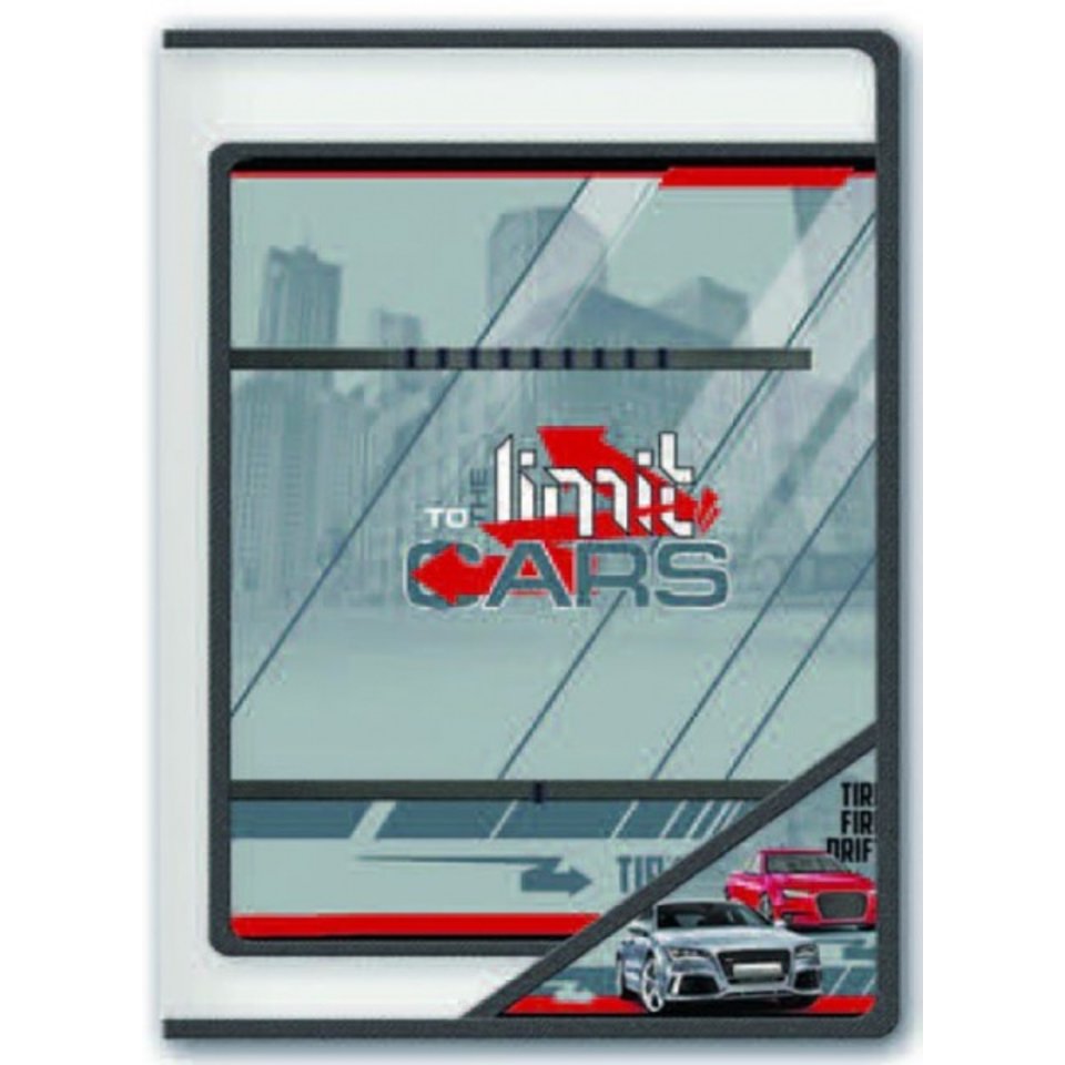 папка для труда А4 Машины на молнии с внутренним блоком 37116