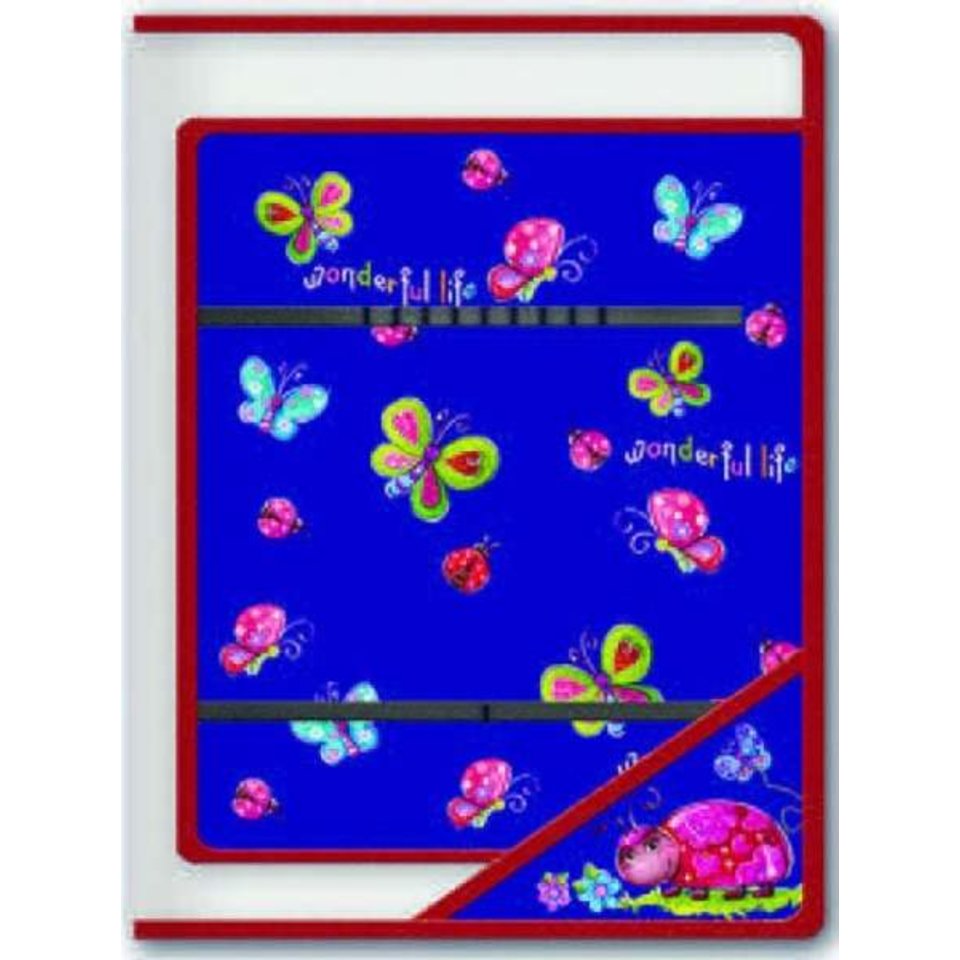 папка для труда А4 Божья коровка и бабочки на молнии с внутренним блоком 37122