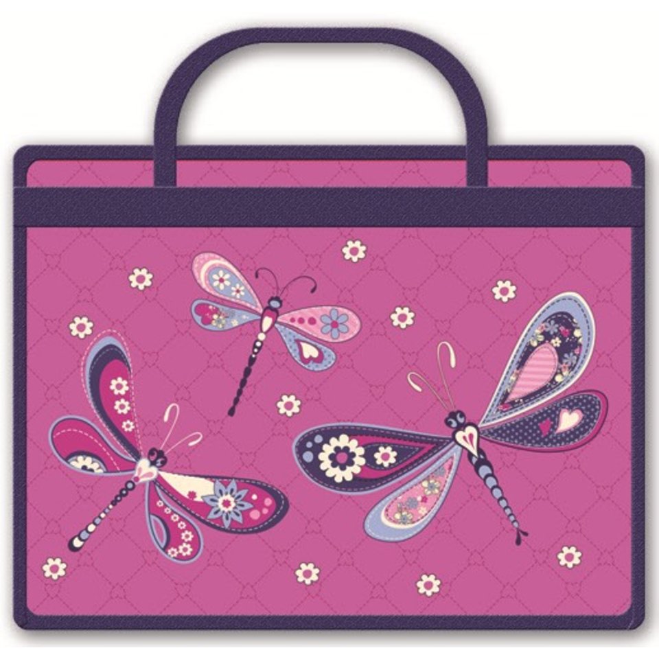 папка для тетрадей А4 Стрекозы на молнии с ручками 40528