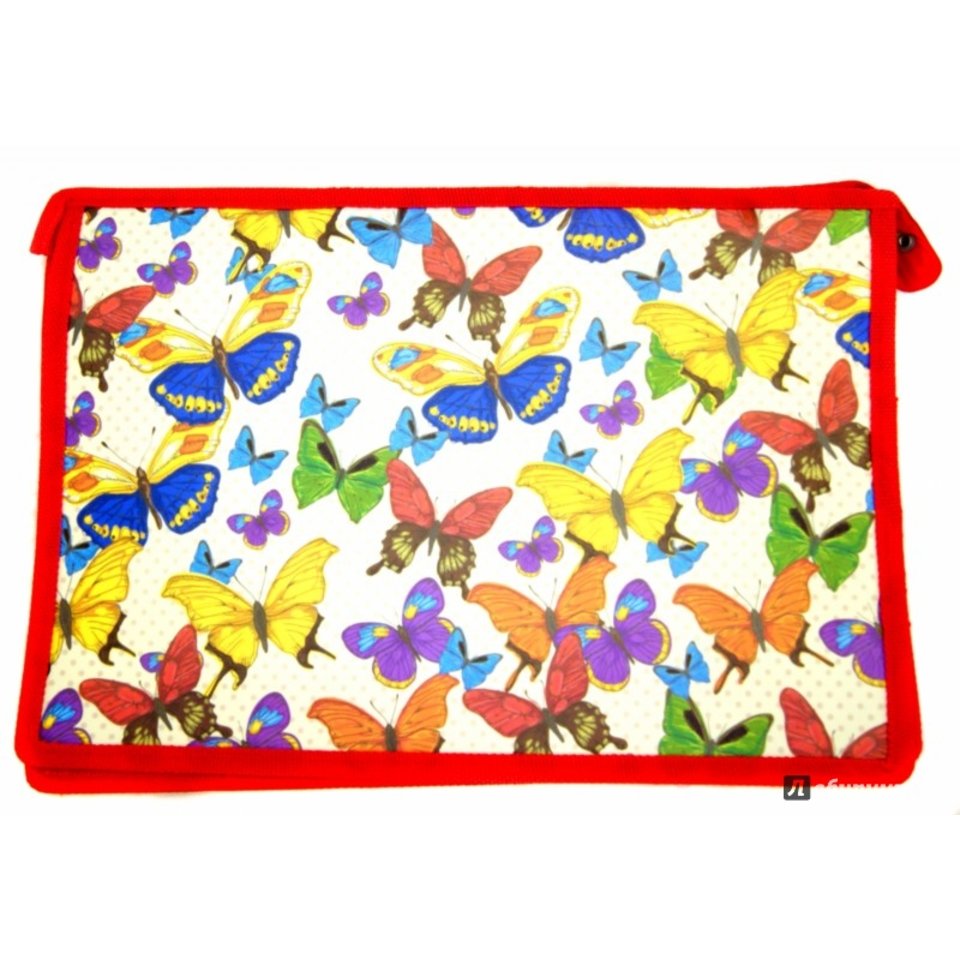 папка для тетрадей А4 на молнии Яркие бабочки 40573