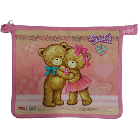 папка для тетрадей А5 на молнии Милые мишки ПТ-6270