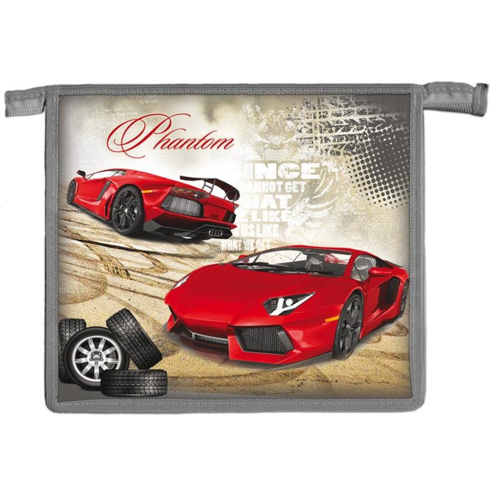 папка для тетрадей А5 Красное авто и шины на молнии ПТ-2084